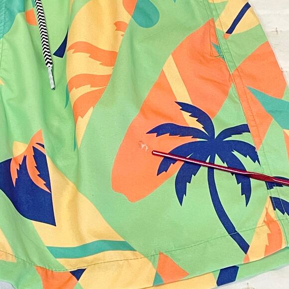 Boardies Swim Trunks Men's M Bright Green Tropical Geometric Print, Beach, Pool - Picture 3 of 11